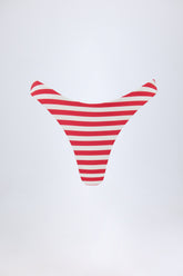 Cheeky Bikini Bottoms in Cherry Red Stripe